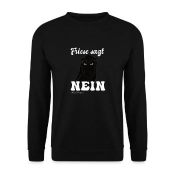 Friese sagt Nein cooles Pferde - Unisex Pullover - Schwarz - Vorne - Alina (178cm) & Michal (187cm)