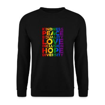 LGBT LGBTQ Arc-en-ciel drapeau Equality Gay Pride - Sweat-shirt Unisexe - noir - Devant - Alina (178cm) & Michal (187cm)