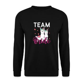 Team Bride - JGA Junggesellenabschied Bride - Unisex Pullover - Schwarz - Vorne - Alina (178cm) & Michal (187cm)