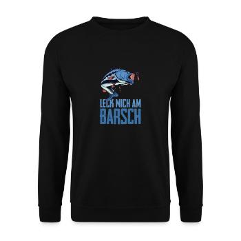 Angeln Barsch - Unisex Pullover - Schwarz - Vorne - Alina (178cm) & Michal (187cm)