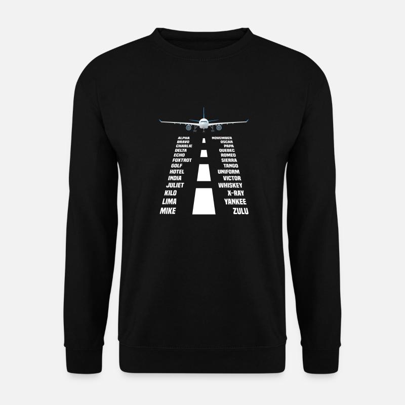 Airplane pilot phonetic alphabet - Unisex Sweatshirt - black