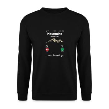 Mountains Are Calling And I Must Go - Sweat-shirt Unisexe - noir - Devant - Alina (178cm) & Michal (187cm)
