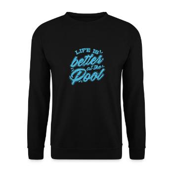 Natation Life is Better at the Pool - Sweat-shirt Unisexe - noir - Devant - Alina (178cm) & Michal (187cm)