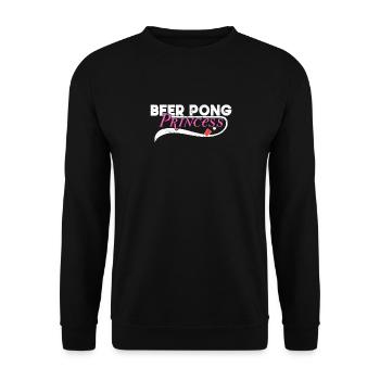 Beer Pong Bier Pong English Princess - Unisex Sweatshirt - black - Front - Alina (178cm) & Michal (187cm)