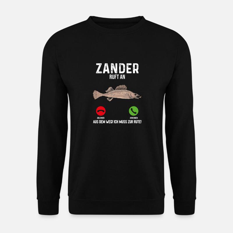 Zander Angeln - Unisex Pullover - Schwarz