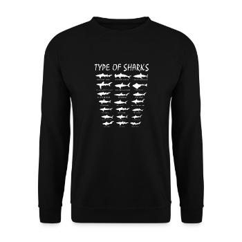 types de requins - Sweat-shirt Unisexe - noir - Devant - Alina (178cm) & Michal (187cm)