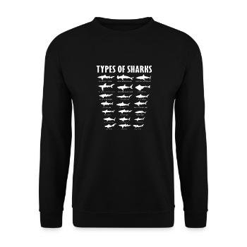 types de requins - Sweat-shirt Unisexe - noir - Devant - Alina (178cm) & Michal (187cm)