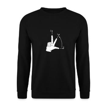 Coordinate system CNC programmer - Unisex Sweatshirt - black - Front - Alina (178cm) & Michal (187cm)