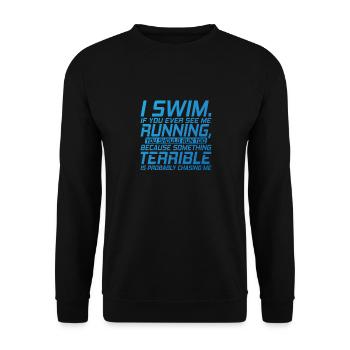 I Swim, if you ever see me Running - Sweat-shirt Unisexe - noir - Devant - Alina (178cm) & Michal (187cm)