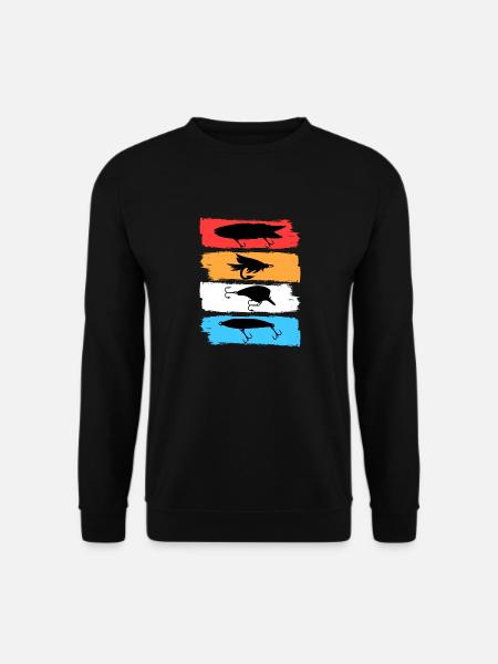 Angler Köder Retro - Unisex Pullover - Schwarz
