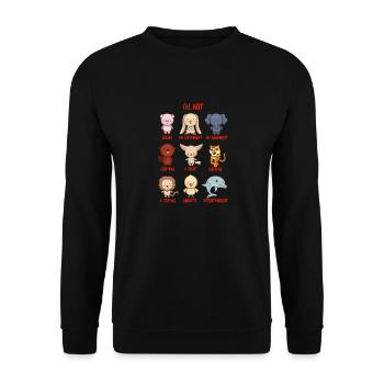 Tierschutz - Unisex Pullover - Schwarz - Vorne - Alina (178cm) & Michal (187cm)
