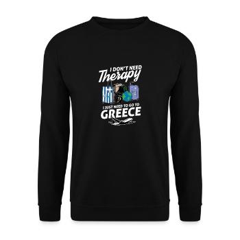 Greece flag I Greek Souvenirs - Unisex Pullover - Schwarz - Vorne - Alina (178cm) & Michal (187cm)