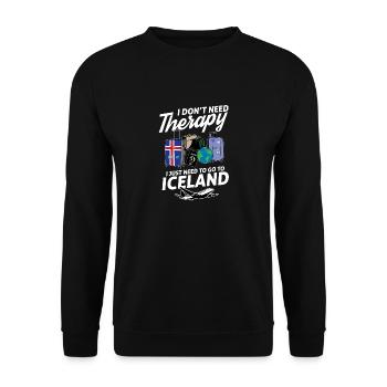 Iceland flag I Icelandic Souvenirs - Sweat-shirt Unisexe - noir - Devant - Alina (178cm) & Michal (187cm)