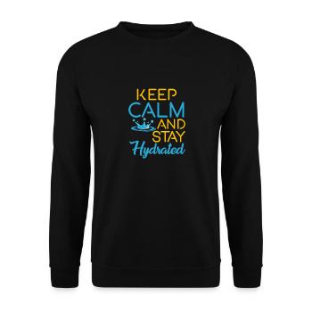 Keep calm and stay hydrated by The Manzanita`s - Unisex Pullover - Schwarz - Vorne - Alina (178cm) & Michal (187cm)