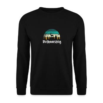 Rothaarsteig Rothaargebirge Wandern Heimat - Unisex Pullover - Schwarz - Vorne - Alina (178cm) & Michal (187cm)