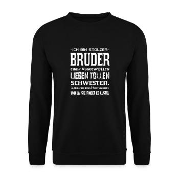 Großer Kleiner Mittlerer Bruder 2021 outfit - Unisex Pullover - Schwarz - Vorne - Alina (178cm) & Michal (187cm)