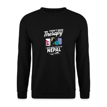 Nepal flag I Nepalese Souvenirs - Unisex Pullover - Schwarz - Vorne - Alina (178cm) & Michal (187cm)