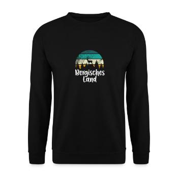 Bergische Heimat Urlaub Wandern Geschenkidee - Unisex Pullover - Schwarz - Vorne - Alina (178cm) & Michal (187cm)