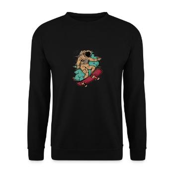 Astro skater, astronaute sur planche à roulettes, spaceman - Sweat-shirt Unisexe - noir - Devant - Alina (178cm) & Michal (187cm)