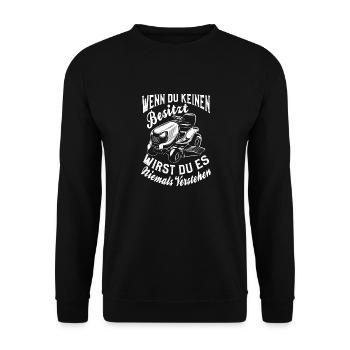 Rasentraktor rasen wenn du keinen besitzt design - Unisex Pullover - Schwarz - Vorne - Alina (178cm) & Michal (187cm)