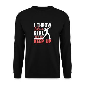 Je lance Lika A Girl Shut Putter Athlétisme - Sweat-shirt Unisexe - noir - Devant - Alina (178cm) & Michal (187cm)