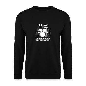 Drummer Drummer Drummer Drumming Saying - Unisex Sweatshirt - black - Front - Alina (178cm) & Michal (187cm)
