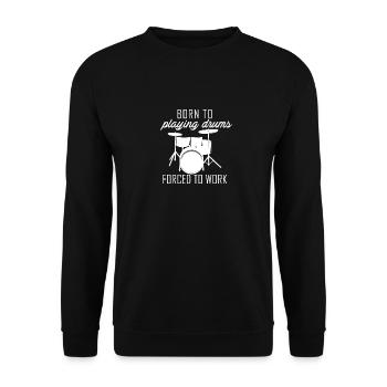 Schlagzeuger Drummer Drums Schlagzeug spielen Band - Unisex Pullover - Schwarz - Vorne - Alina (178cm) & Michal (187cm)