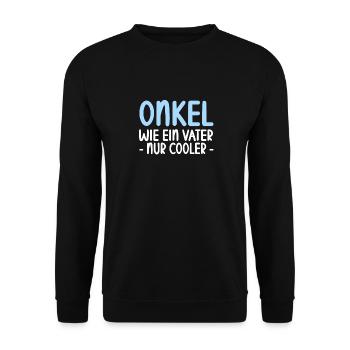 Onkel Wie ein Vater nur cooler lustiges Onkel - Unisex Pullover - Schwarz - Vorne - Alina (178cm) & Michal (187cm)