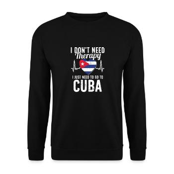 Cuba flag I Cuban Souvenirs - Unisex Pullover - Schwarz - Vorne - Alina (178cm) & Michal (187cm)