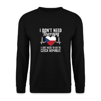 Czech Republic flag I Czech Souvenirs - Unisex Sweatshirt - black - Front - Alina (178cm) & Michal (187cm)