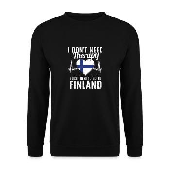 Finland flag I Finnish Souvenirs - Unisex Sweatshirt - black - Front - Alina (178cm) & Michal (187cm)