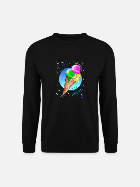 Eis Eiscreme Eissorten Eismaschine Vanilleeis - Unisex Pullover - Schwarz