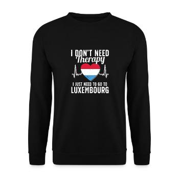 Luxembourg flag I Luxembourg Souvenirs - Unisex Sweatshirt - black - Front - Alina (178cm) & Michal (187cm)