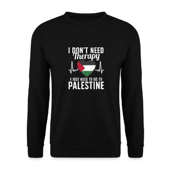 Palestine flag I Palestinian Souvenirs - Sweat-shirt Unisexe - noir - Devant - Alina (178cm) & Michal (187cm)