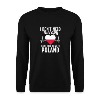 Poland flag I Polish Souvenirs - Unisex Sweatshirt - black - Front - Alina (178cm) & Michal (187cm)
