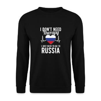 Russia flag I Russian Souvenirs - Unisex Sweatshirt - black - Front - Alina (178cm) & Michal (187cm)