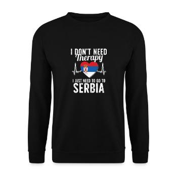 Serbia flag I Serbian Souvenirs - Unisex Pullover - Schwarz - Vorne - Alina (178cm) & Michal (187cm)