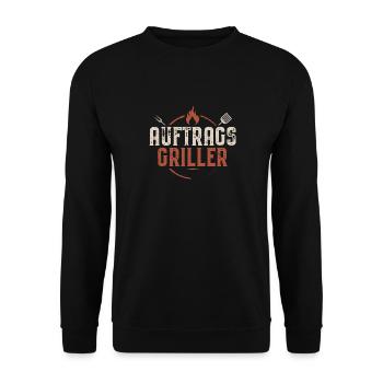 Auftragsgriller Lustiges BBQ Auftrags Griller - Unisex Pullover - Schwarz - Vorne - Alina (178cm) & Michal (187cm)