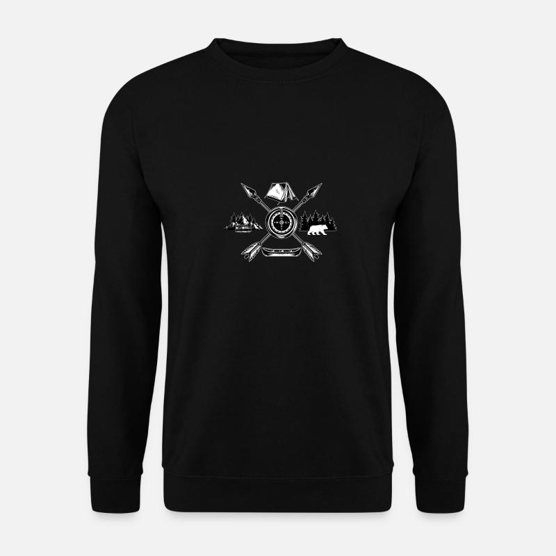 Campen Kompass - Unisex Pullover - Schwarz