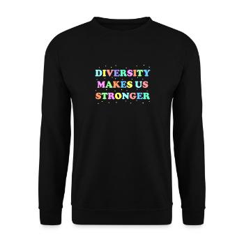 La diversité nous rend plus forts - Sweat-shirt Unisexe - noir - Devant - Alina (178cm) & Michal (187cm)