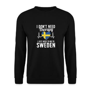 Sweden flag I Swedish Souvenirs - Unisex Pullover - Schwarz - Vorne - Alina (178cm) & Michal (187cm)