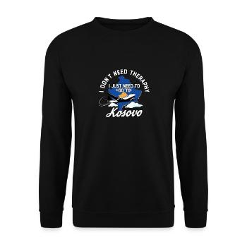 Kosovo flag I Kosovan Souvenirs - Unisex Sweatshirt - black - Front - Alina (178cm) & Michal (187cm)