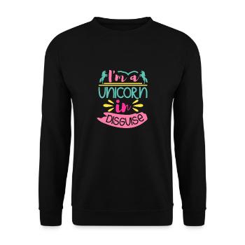 I'm a unicorn in disguise - Unisex Sweatshirt - black - Front - Alina (178cm) & Michal (187cm)
