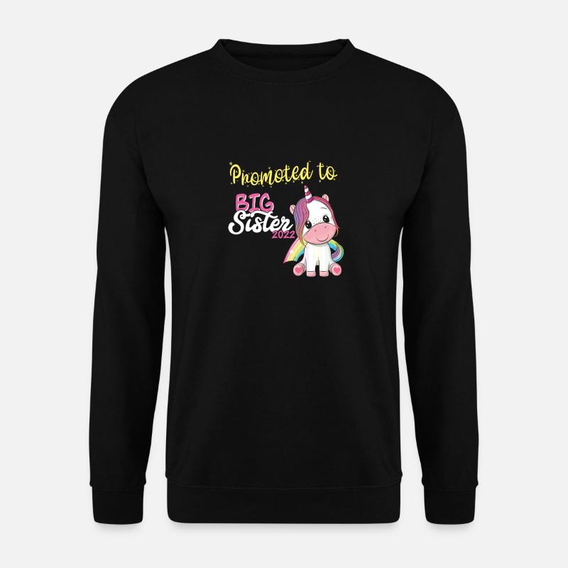 Schwester 2022 Einhorn Geschenk Idee Geschwister - Unisex Pullover - Schwarz