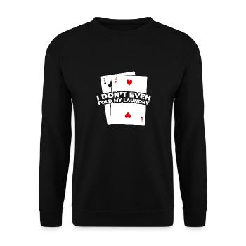 Joueur de poker de jeu de carte-cadeau de blanchisserie - Sweat-shirt Unisexe - noir - Devant - Alina (178cm) & Michal (187cm)