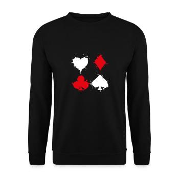 Joueur de poker carte à jouer cadeau jeu de cartes - Sweat-shirt Unisexe - noir - Devant - Alina (178cm) & Michal (187cm)