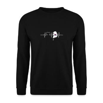 Corée du Sud avec battement de coeur ECG Vintage drapeau sud - Sweat-shirt Unisexe - noir - Devant - Alina (178cm) & Michal (187cm)