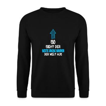 Bruder Großer Kleiner Mittlerer outfit Spruch - Unisex Pullover - Schwarz - Vorne - Alina (178cm) & Michal (187cm)