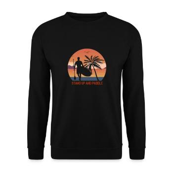 Stand Up And Paddle Board Spruch Geschenk - Unisex Pullover - Schwarz - Vorne - Alina (178cm) & Michal (187cm)