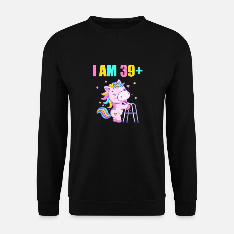 40 ans de licorne J’ai 39 ans+ 40 ans - Sweat-shirt Unisexe - noir
